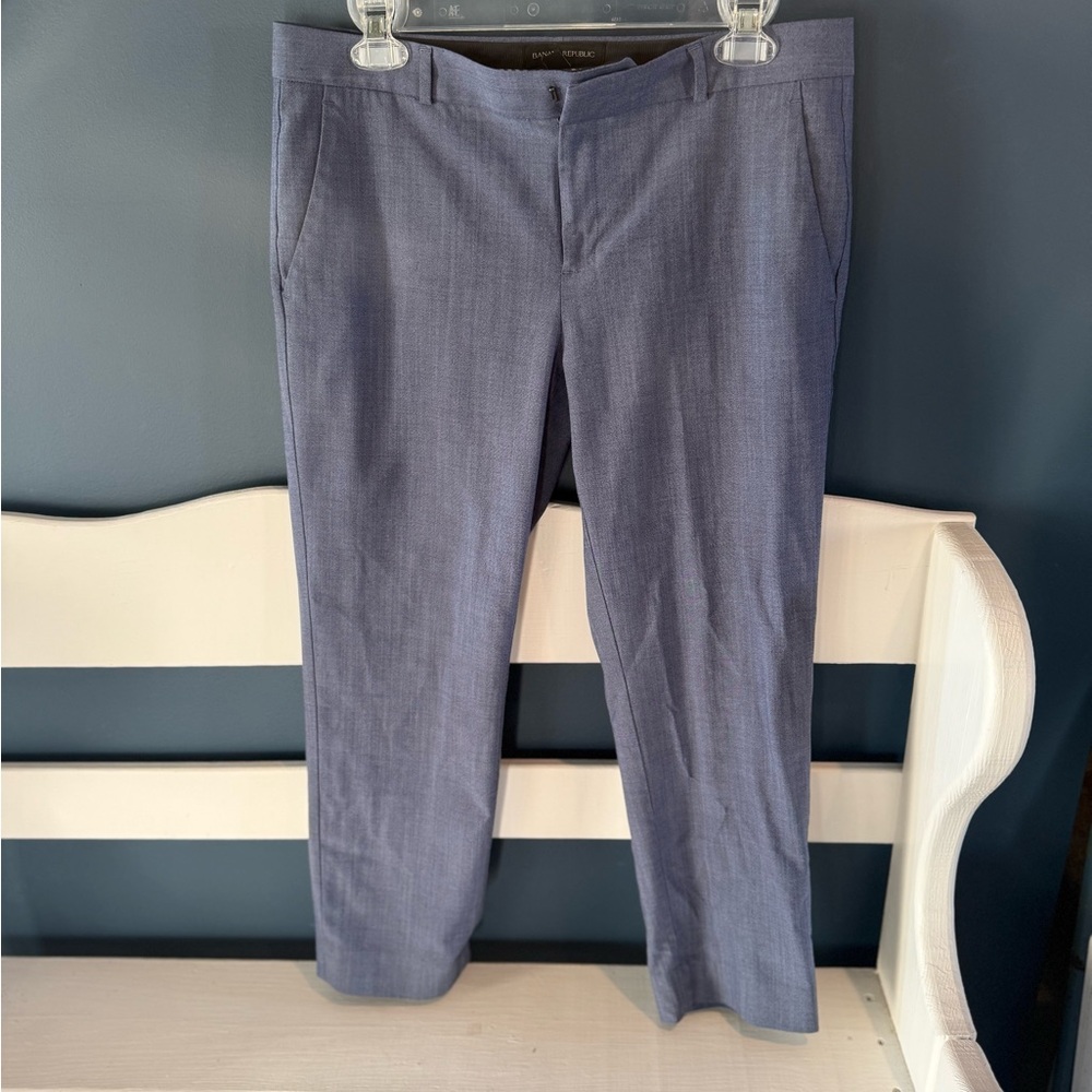 Banana Republic Light Blue Cropped Lined Trousers Size 8 - Picture 2 of 11